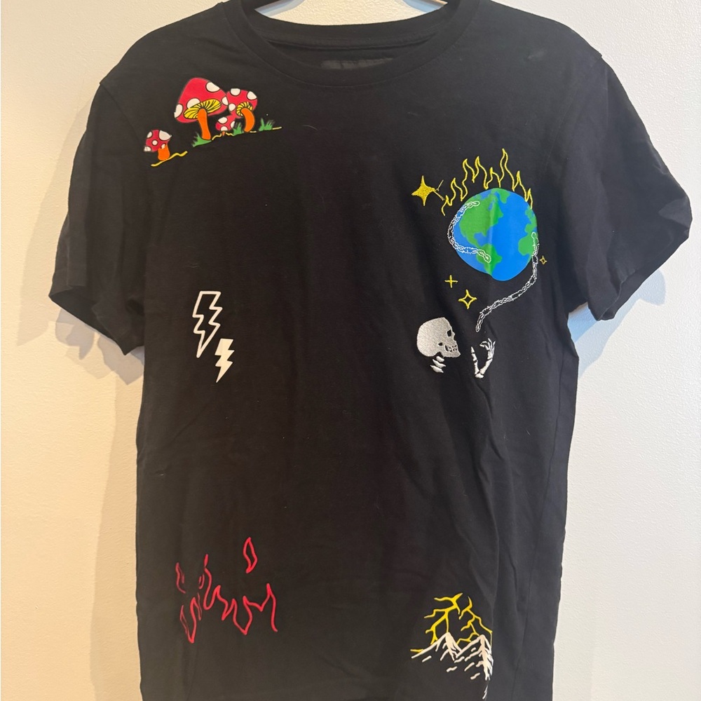 Reason Black Kids T-Shirt with Colorful Graphics